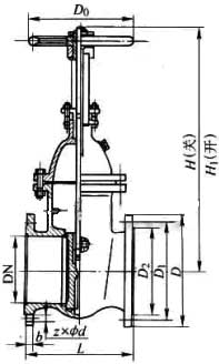 Z44T/W/H ���T�Fƽ��ʽ�p�l���ք��l�yPN10��PN16���νY���ߴ�D